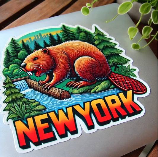 Vinyl sticker: North American Beaver Building Dam Sticker Decal for Laptop, Wall, Car, Window, Waterproof Bumper Auto Truck Water Bottle (6)