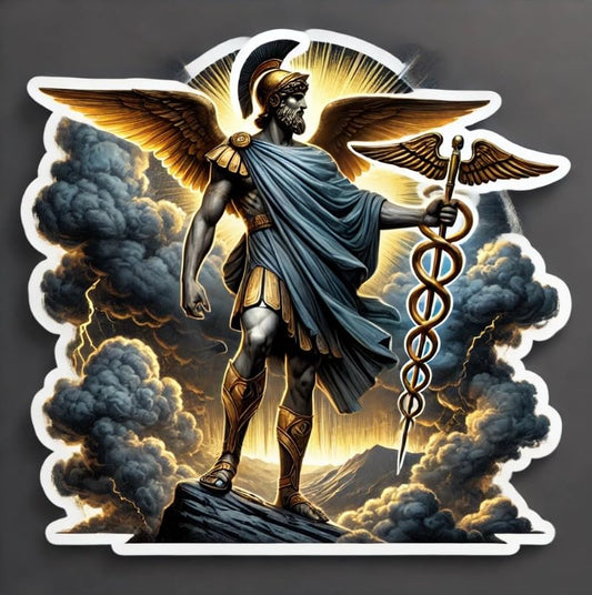 Vinyl sticker: Dramatic Hermes Sticker – Waterproof Vinyl Decal for Laptop, Wall, Car, Window, Bumper, Truck, Auto, Water Bottle