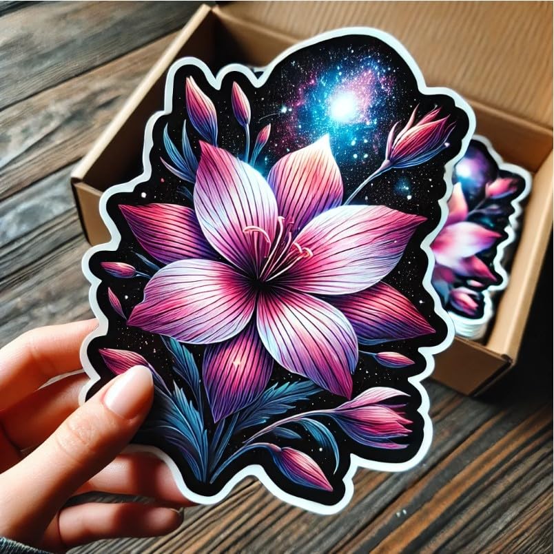 Vinyl sticker: Bitterroot Cosmic Galaxy Sticker for Laptop, Wall, Car, Window, Bumper, Decal, Truck, Waterproof, Auto, Water Bottle (4)