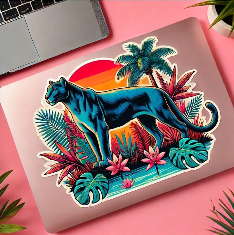 Vinyl sticker: Florida Panther Sticker - Vibrant Wildlife Decal for Laptop, Car, Window, Bumper, and Water Bottle