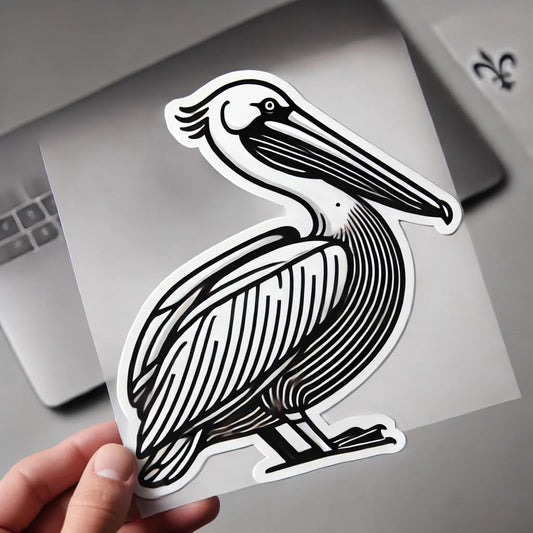 Vinyl sticker: Minimalist American Pelican Waterproof Sticker for Laptop, Wall, Car, Window, Bumper, Decal, Truck, Auto, Water Bottle – Modern Line Art Design