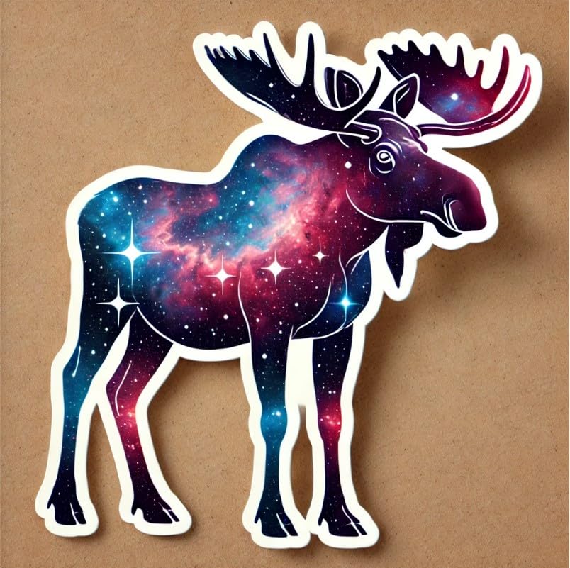 Vinyl sticker: Cosmic Moose Waterproof Laptop Wall Car Window Bumper Sticker Decal Truck Auto Water Bottle