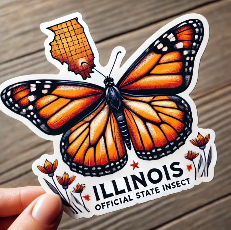 Vinyl sticker: Monarch Butterfly Waterproof Vinyl Sticker - Nature Decal for Laptop, Wall, Car, Window, Bumper, Truck, Auto, Water Bottle.