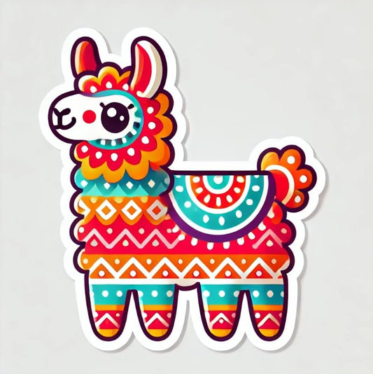 Vinyl sticker: Quirky Llama Laptop, Wall, Car, Window, Bumper Sticker Decal – Bright Llama Design for Truck, Water Bottle, Auto – Waterproof Vinyl Sticker for Laptops & Cars