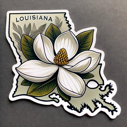 Vinyl sticker: Magnolia Louisiana State Symbol Decal for Laptop Car Window Bumper Truck Waterproof Vinyl Sticker Auto Water Bottle. Variation 18