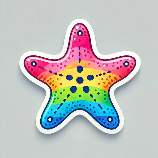 Vinyl sticker: Rainbow Gradient Starfish Laptop Wall Car Window Bumper Sticker Decal Truck Waterproof Auto Water Bottle