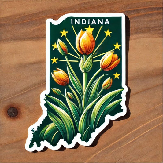 Vinyl sticker: Indiana Tulip Tree Nature Vinyl Sticker – Waterproof Car, Laptop, Window, Bumper & Water Bottle Decal. Variation 2