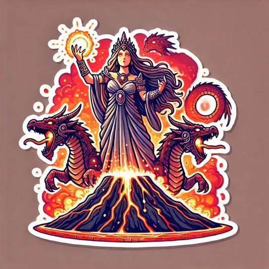 Vinyl sticker: Medea Erupting Volcano Laptop Wall Car Window Bumper Sticker Decal Truck Waterproof Auto Water Bottle