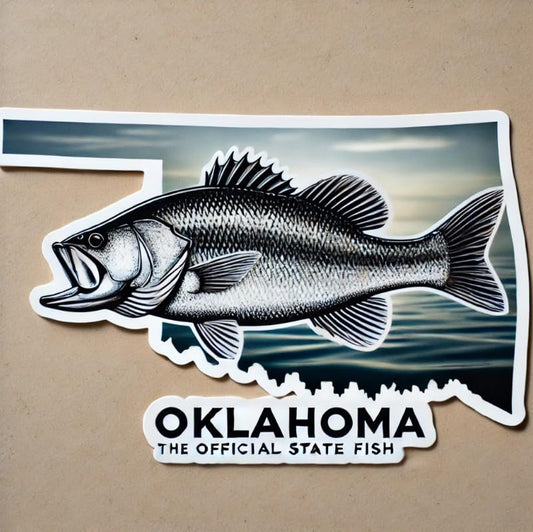 Vinyl sticker: White Bass Oklahoma Fishing Sticker – Waterproof Vinyl Decal for Laptop, Wall, Car, Window, Bumper, Truck, Water Bottle, Auto Enthusiasts. Variation 7 (4)