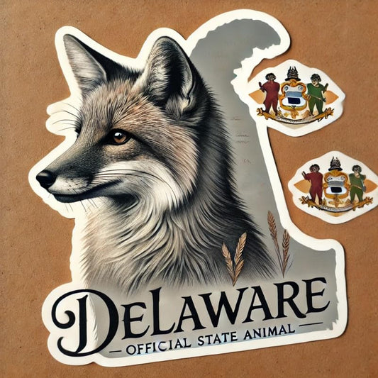 Vinyl sticker: Majestic Gray Fox Delaware Intelligent Laptop Wall Car Window Bumper Sticker Decal Truck Waterproof Auto Water Bottle. Variation 30 (4)