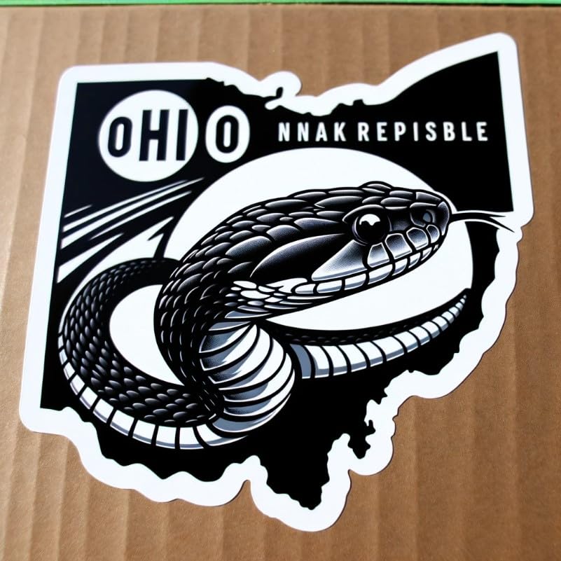 Vinyl sticker: Ohio Black Racer Snake Vinyl Sticker – Waterproof Car, Laptop, Window, Bumper & Water Bottle Decal. Variation 46
