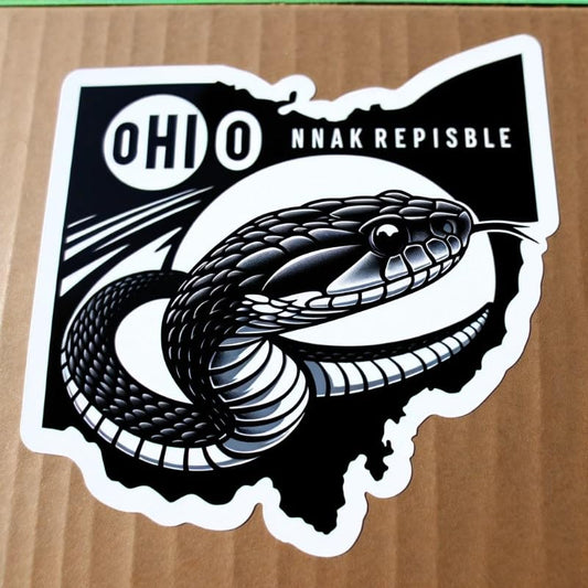 Vinyl sticker: Ohio Black Racer Snake Vinyl Sticker – Waterproof Car, Laptop, Window, Bumper & Water Bottle Decal. Variation 46