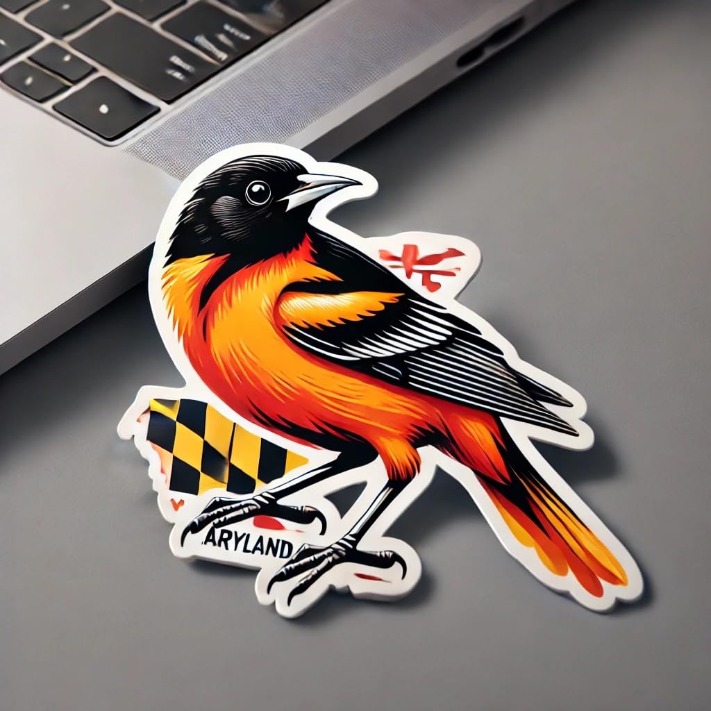 Vinyl sticker: Baltimore Oriole Bird Vinyl Sticker for Car Laptop Window Bumper Truck Auto Water Bottle Weatherproof Decal (8)