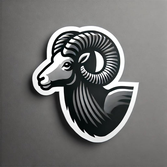 Vinyl sticker: Minimalist Bighorn Sheep Sticker for Laptop, Car, Window, Bumper, Waterproof Decal, Auto, Truck, Water Bottle (6)