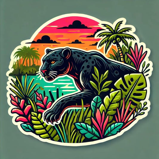 Vinyl sticker: Florida Panther Sticker - Bold and Artistic Wildlife Decal for Laptop, Car, Window, Bumper, and Water Bottle
