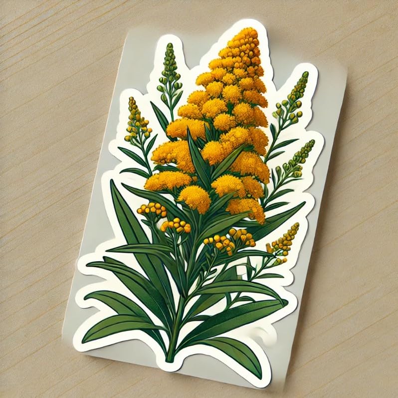 Vinyl sticker: Goldenrod Wildflower Nebraska State Pride Laptop Wall Car Window Bumper Sticker Decal Truck Waterproof Auto Water Bottle