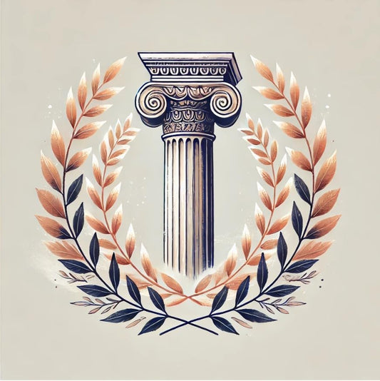 Vinyl sticker: Watercolor-Inspired Column with Flowing Laurel Wreath (4)