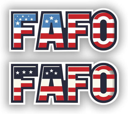 FAFO Patriotic Decal – Vibrant American Flag Colors on a Premium Waterproof Sticker for Laptops, Cars, and Windows