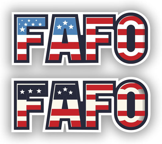 FAFO Patriotic Decal – Vibrant American Flag Colors on a Premium Waterproof Sticker for Laptops, Cars, and Windows