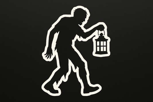 Zombie Lantern Sticker Decal Vinyl Laptop Car Window Bumper AUTO Water Bottle Helmets Waterproof Silhouette