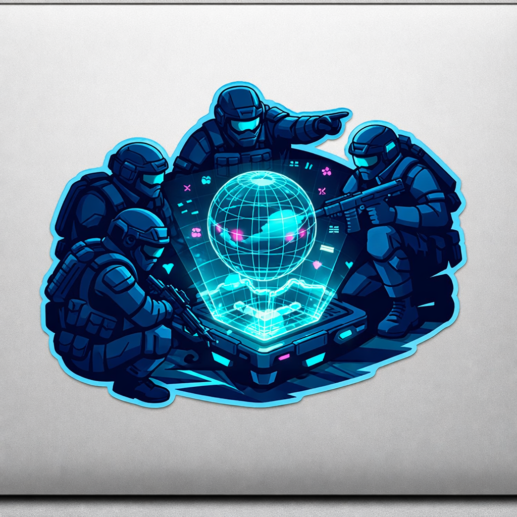 Futuristic Ops Holographic Projection Sticker Decal Vinyl Laptop Car Window Bumper AUTO Bottle Water Bottle Helmets Waterproof Vector