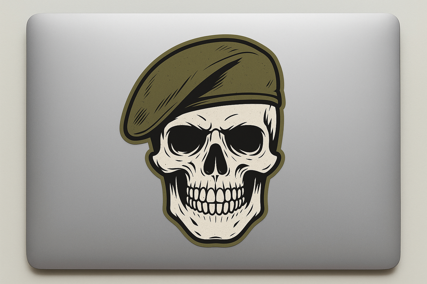 Skull Military Beret Sticker Decal Vinyl Laptop Car Window Bumper AUTO Water Bottle Helmets Waterproof