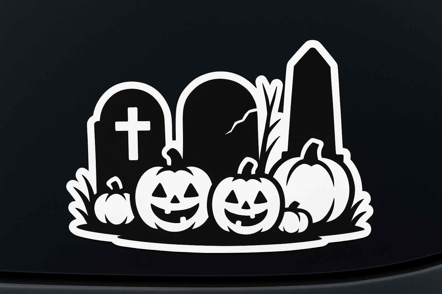 Halloween Gravestones Pumpkins Sticker Decal Vinyl Laptop Car Window Bumper AUTO Water Bottle Helmets Waterproof