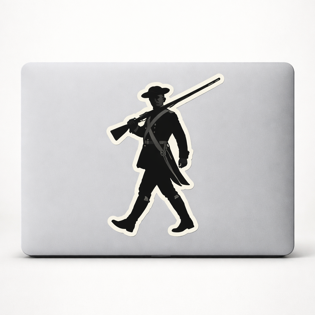 Revolutionary War Soldier Sticker Decal Vinyl Laptop Car Window Bumper AUTO Water Bottle Helmets Waterproof USA