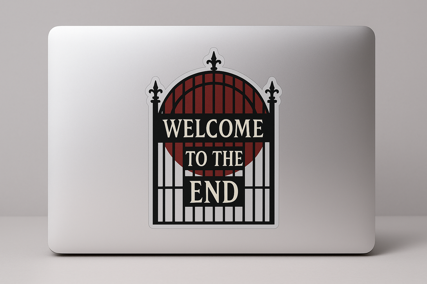 Cemetery Gate Sticker Decal Vinyl Laptop Car Window Bumper AUTO Water Bottle Helmets Waterproof Eerie Phrase