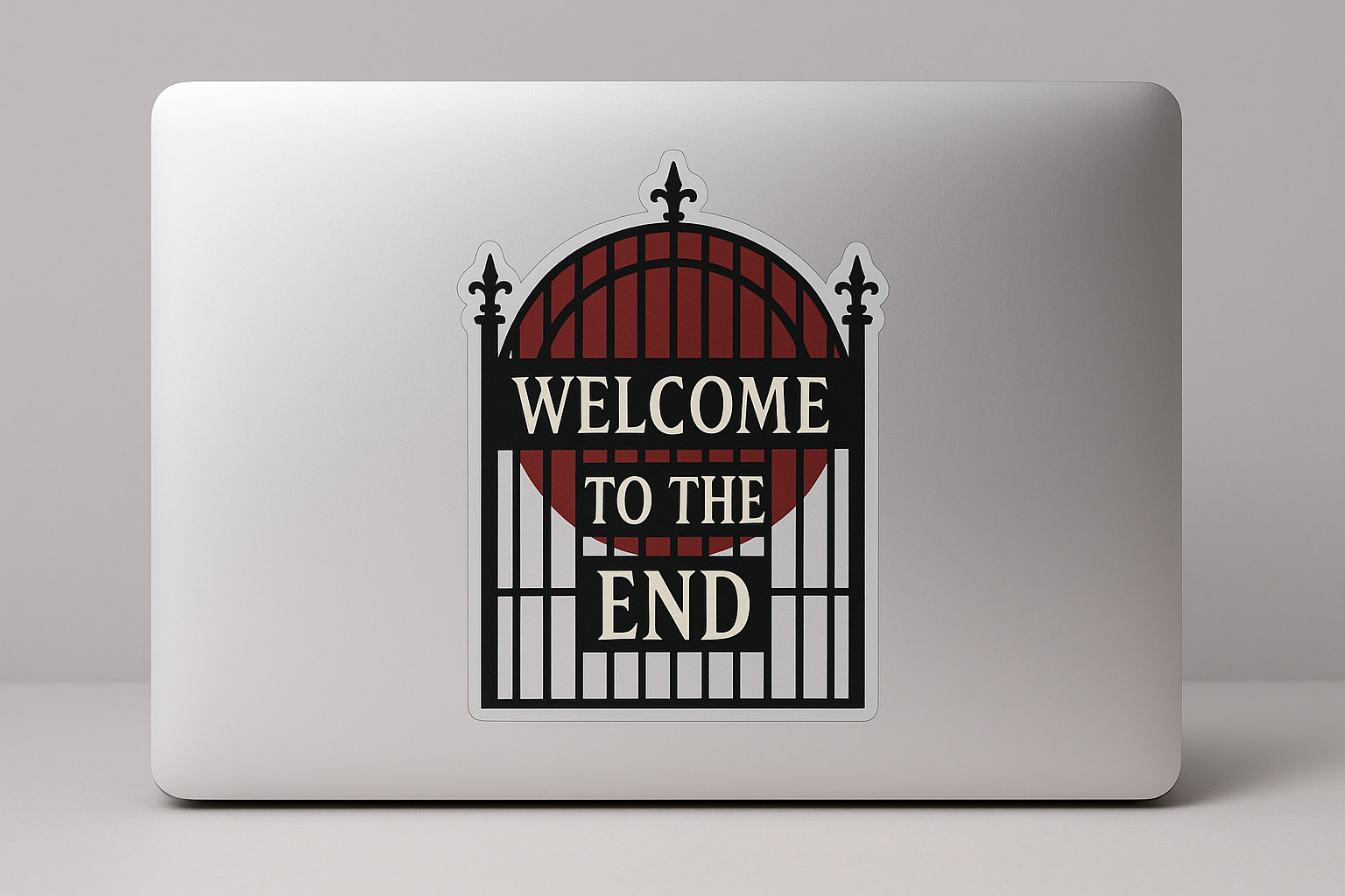 Cemetery Gate Sticker Decal Vinyl Laptop Car Window Bumper AUTO Water Bottle Helmets Waterproof Eerie Phrase