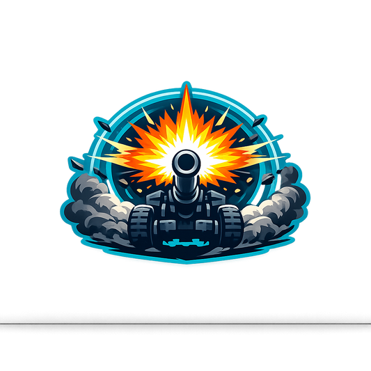 Artillery Shockwave Sticker Decal Vinyl Laptop Car Window Bumper AUTO Water Bottle Helmets Waterproof Cannon Explosion Military