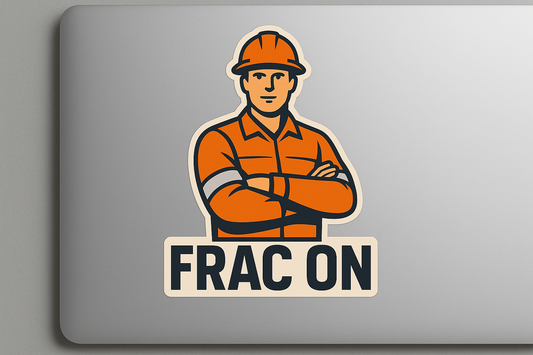 FRAC ON Worker Sticker Decal Vinyl Laptop Car Window Bumper AUTO Water Bottle Helmets Waterproof Safety Gear