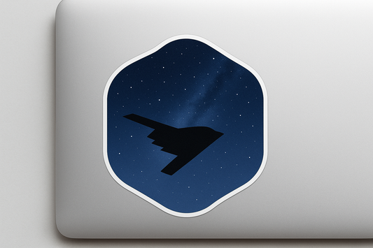 Stealth Bomber Silhouette Sticker Decal Vinyl Laptop Car Window Bumper AUTO Water Bottle Helmets Waterproof Night Sky