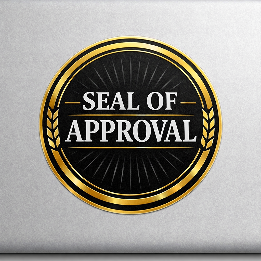 SEAL of Approval Sticker Decal Vinyl Laptop Car Window Bumper AUTO Water Bottle Helmets Waterproof Formal Certification