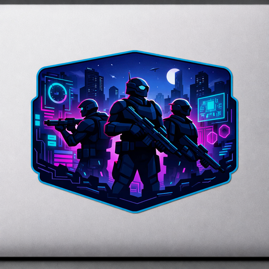 Futuristic Night City Soldier Tech Sticker Decal Vinyl Laptop Car Window Bumper AUTO Water Bottle Helmets Waterproof