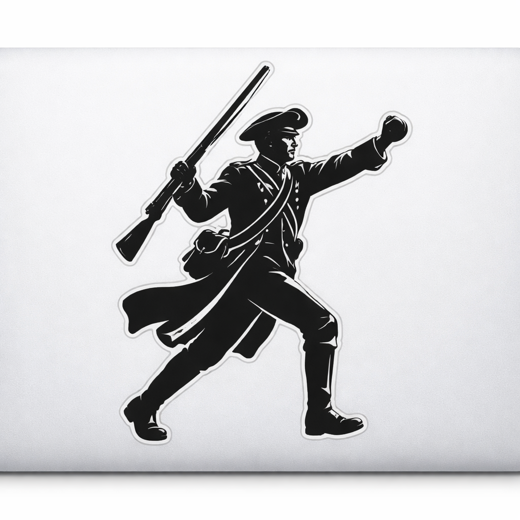 Revolutionary Soldier Silhouette Sticker Decal Vinyl Laptop Car Window Bumper AUTO Water Bottle Helmets Waterproof