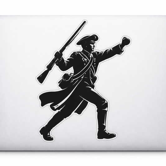 Revolutionary Soldier Silhouette Sticker Decal Vinyl Laptop Car Window Bumper AUTO Water Bottle Helmets Waterproof