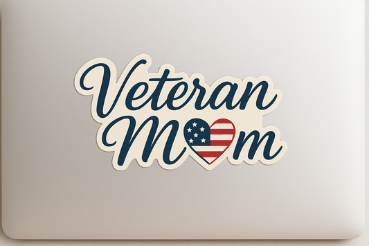 Veteran Mom USA Sticker Decal Vinyl Laptop Car Window Bumper AUTO Water Bottle Helmets Waterproof American Flag