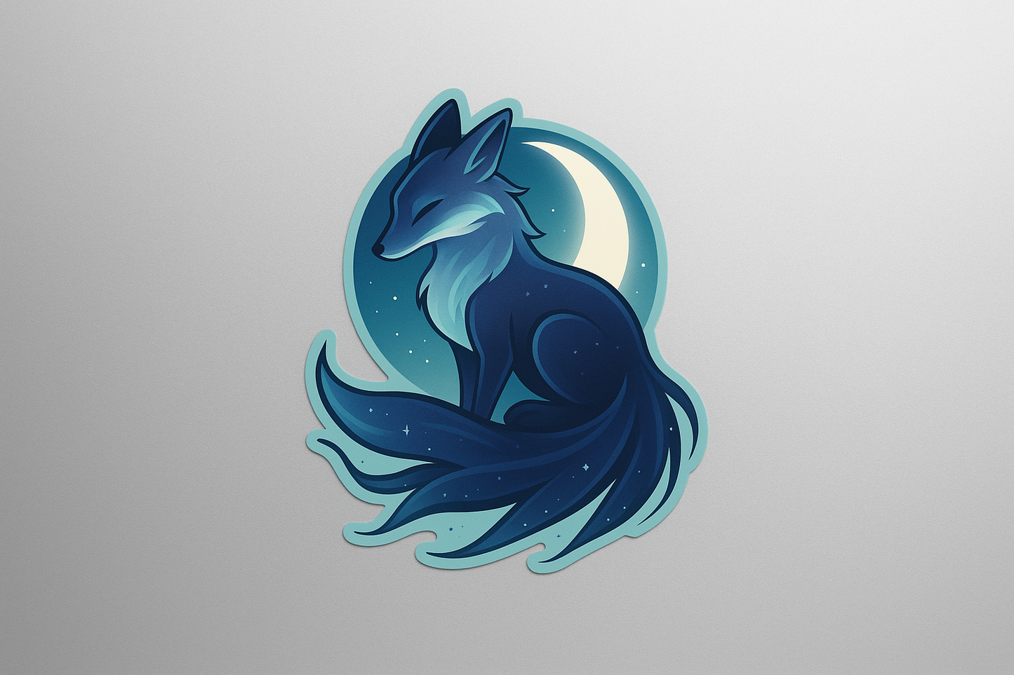 Spirit Fox Moonlight Sticker Decal Vinyl Laptop Car Window Bumper AUTO Water Bottle Helmets Waterproof Mystical