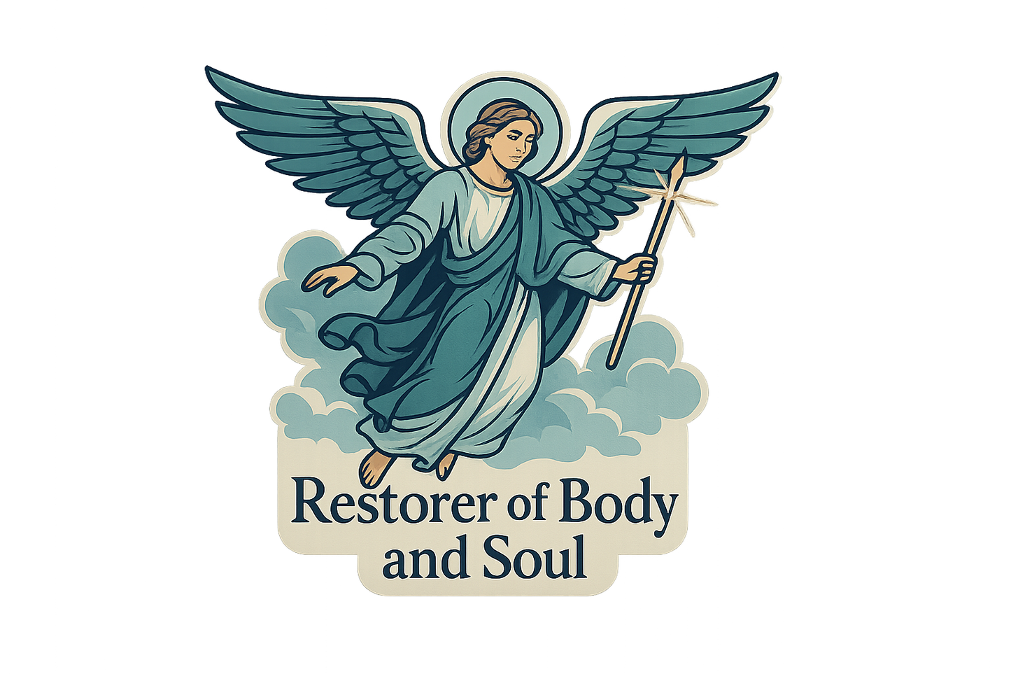 Raphael Archangel Sticker Decal Vinyl Laptop Car Window Bumper AUTO Water Bottle Helmets Waterproof Wings Staff of Light