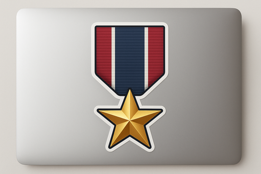 Military Medal Ribbon Star Sticker Decal Vinyl Laptop Car Window Bumper AUTO Water Bottle Helmets Waterproof