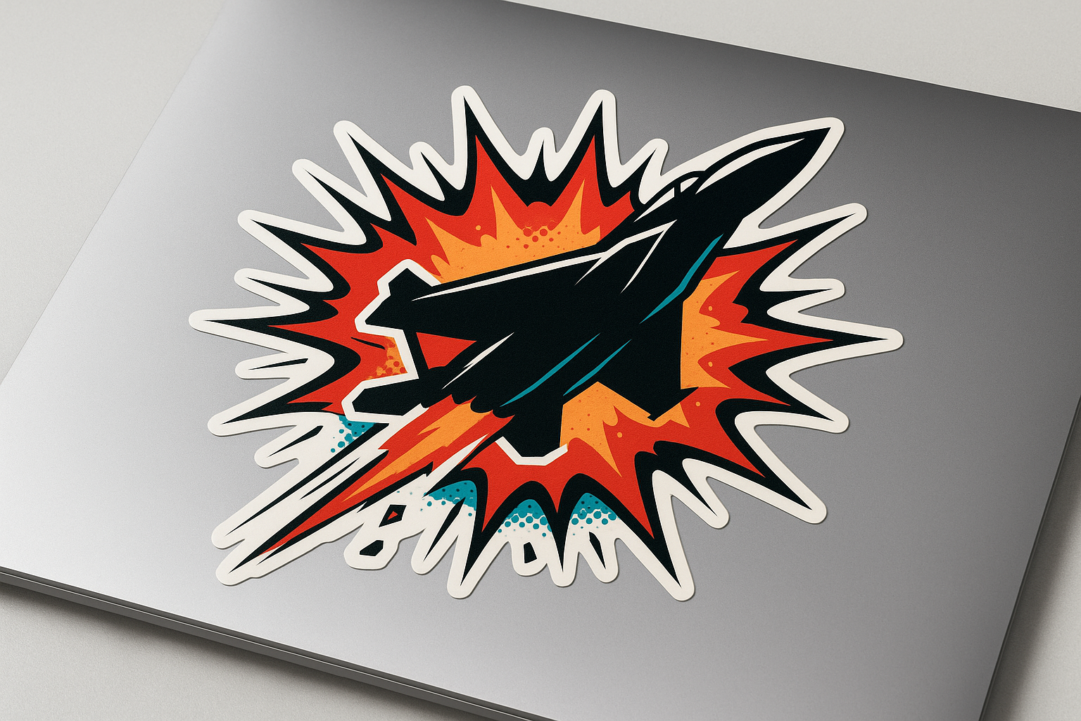 Comic Style Jet Explosion Sticker Decal Vinyl Laptop Car Window Bumper AUTO Bottle Water Bottle Helmets Waterproof