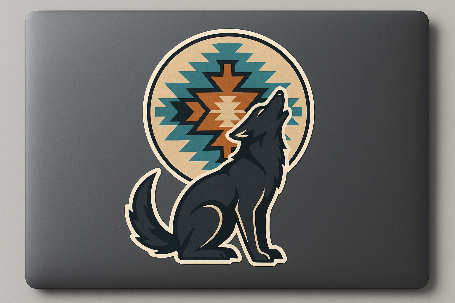 Coyote Howling Tribal Moon Sticker Decal Vinyl Laptop Car Window Bumper AUTO Water Bottle Helmets Waterproof