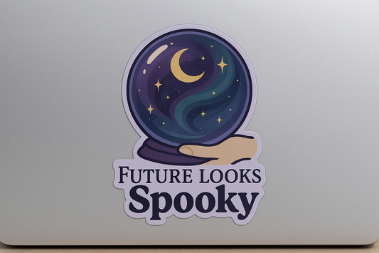 Witch Crystal Ball Future Looks Spooky Sticker Decal Vinyl Laptop Car Window Bumper AUTO Water Bottle Helmets Waterproof