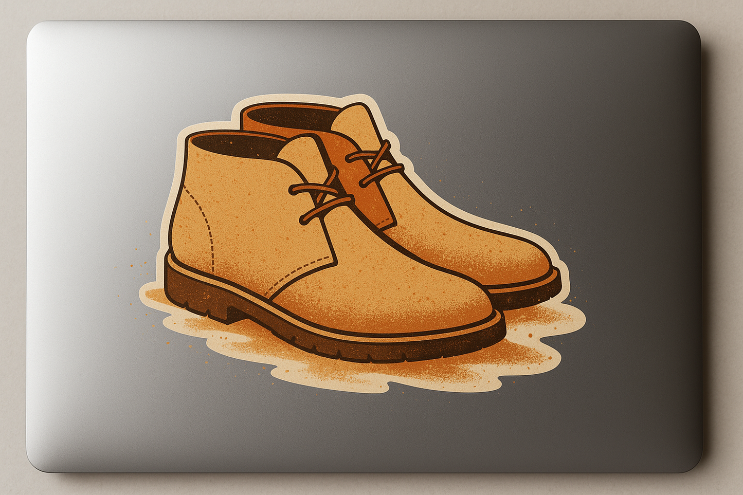 Desert Boots Sticker Decal Vinyl Laptop Car Window Bumper AUTO Water Bottle Helmets Waterproof Dust Effect