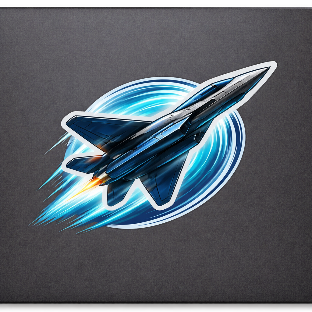 Fighter Jet Sticker Decal Vinyl Laptop Car Window Bumper AUTO Water Bottle Helmets Waterproof Sound Barrier