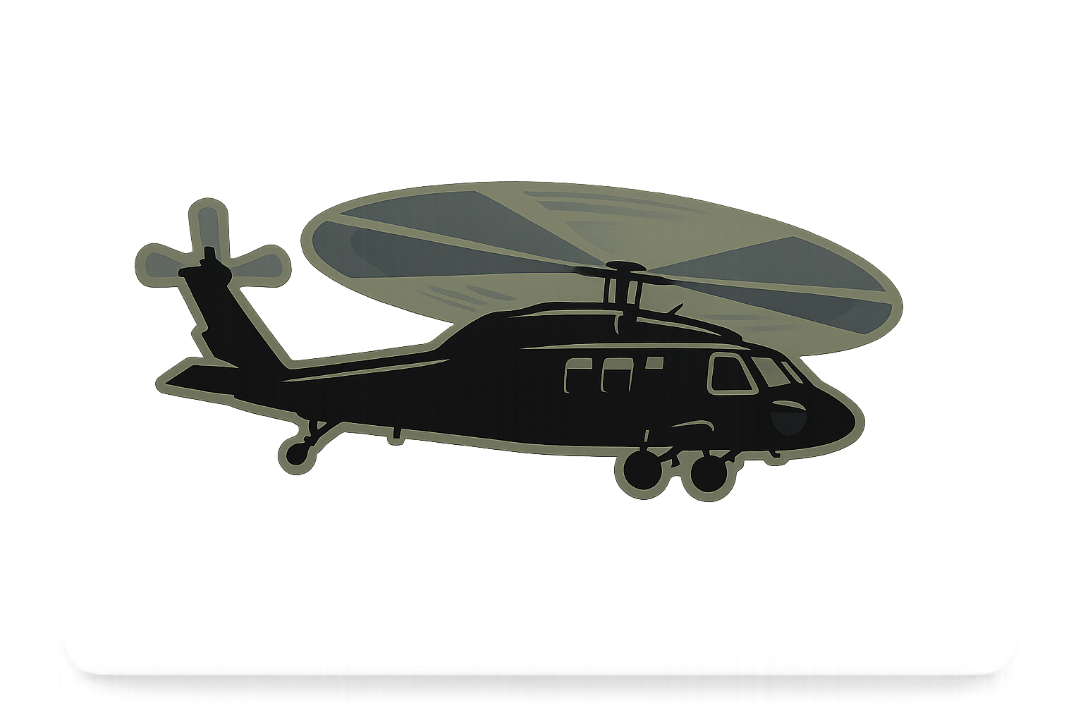 Black Hawk Helicopter Sticker Decal Vinyl Laptop Car Window Bumper AUTO Water Bottle Helmets Waterproof Military