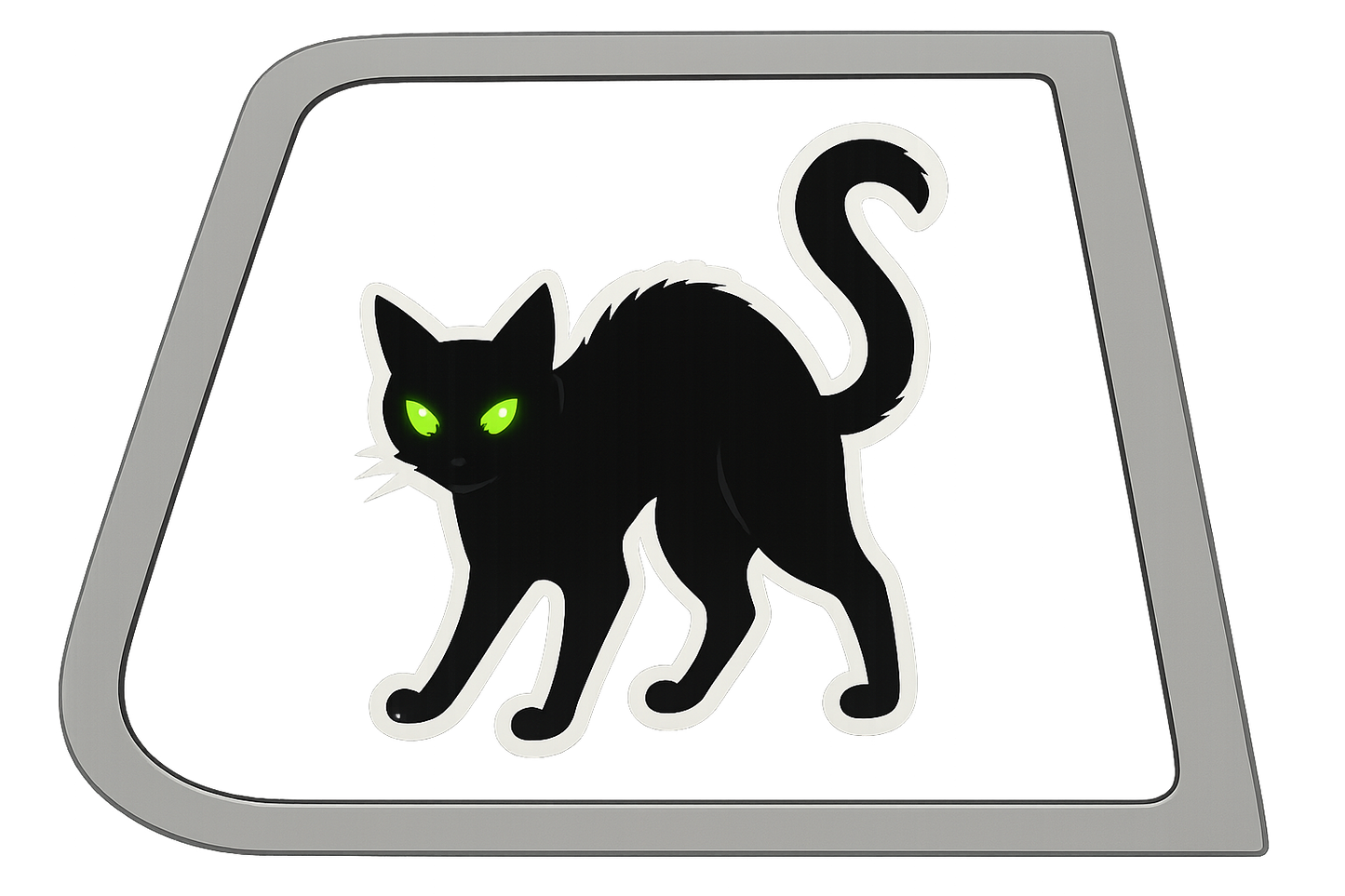Black Cat Sticker Decal Vinyl Laptop Car Window Bumper AUTO Water Bottle Helmets Waterproof Green Eyes