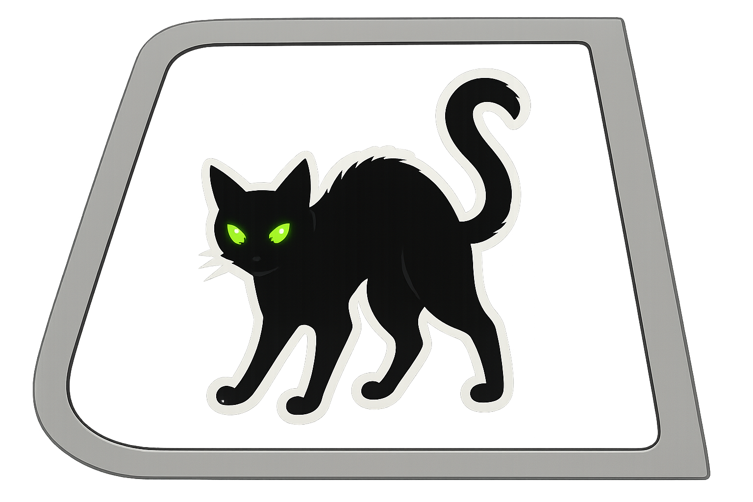 Black Cat Sticker Decal Vinyl Laptop Car Window Bumper AUTO Water Bottle Helmets Waterproof Green Eyes