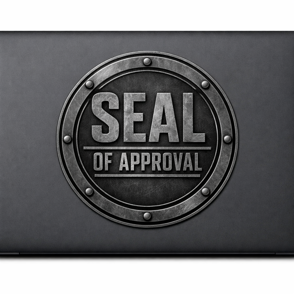 Seal of Approval Sticker Decal Vinyl Laptop Car Window Bumper AUTO Water Bottle Helmets Waterproof Industrial